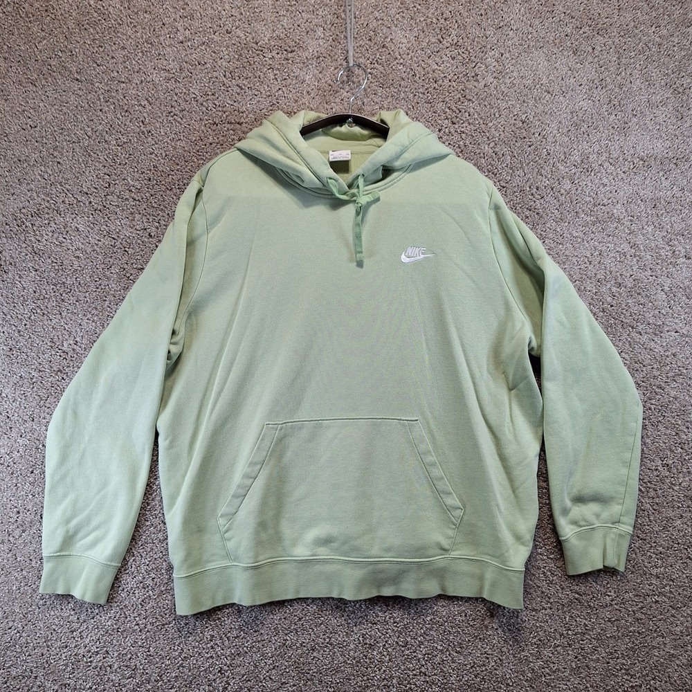 Nike Hoodie Men‎ XXL Green Sportswear Logo Fleece Pullover Streetwear Casual